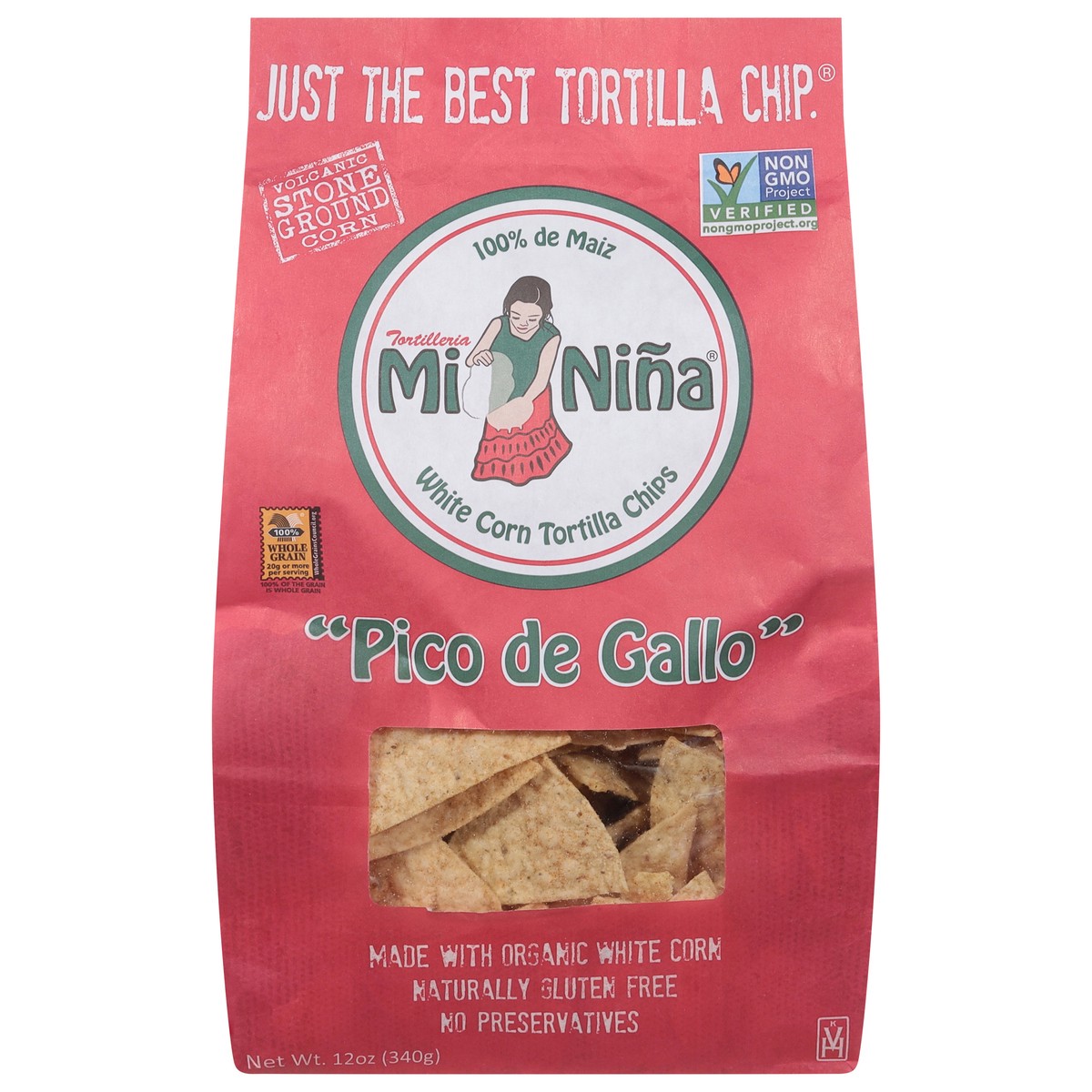 slide 1 of 13, Mi Niña White Corn Pico De Gallo Chips 12 oz, 12 oz