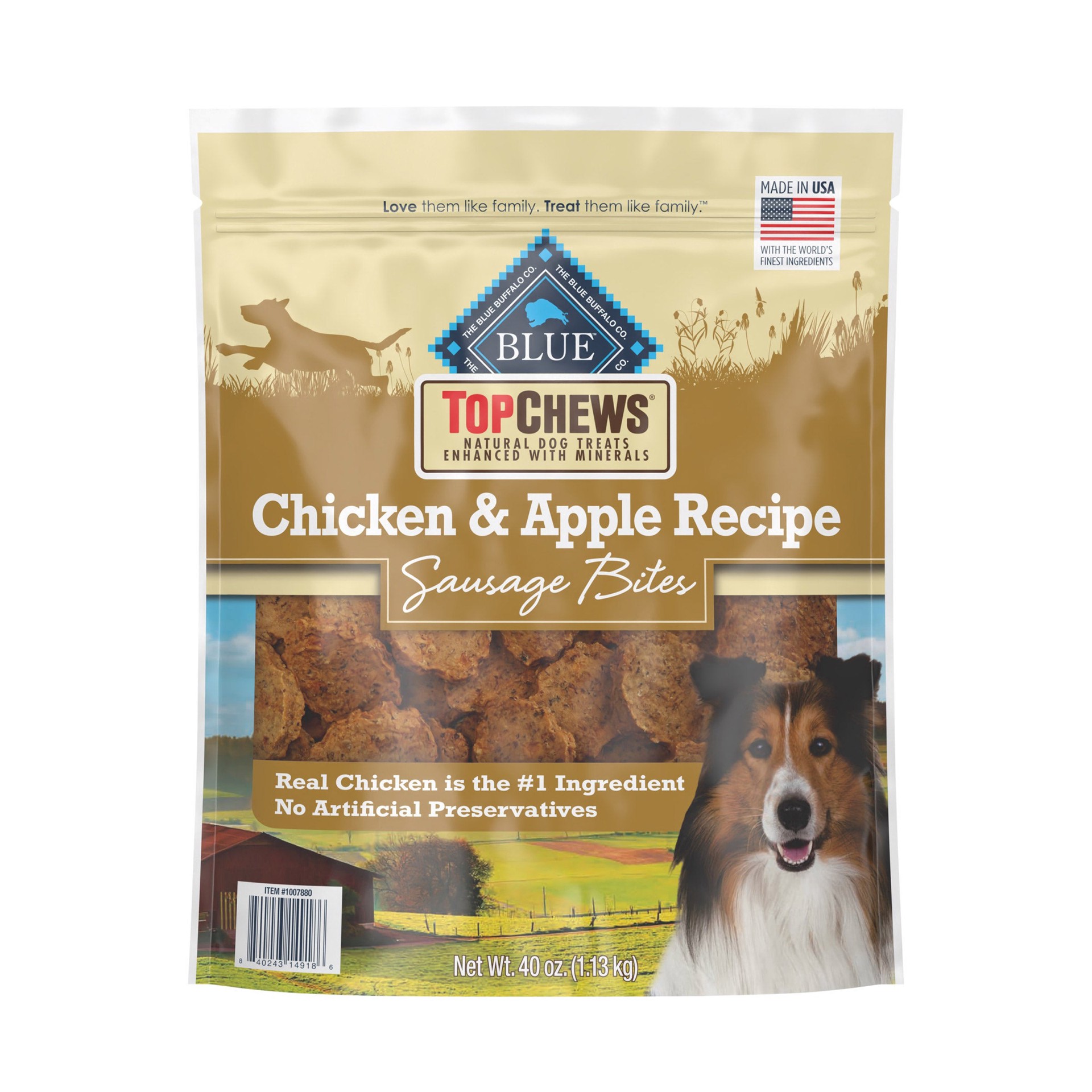 slide 1 of 6, Blue Buffalo Top Chews Chicken & Apple Recipe 100% Natural Dog Treats, 