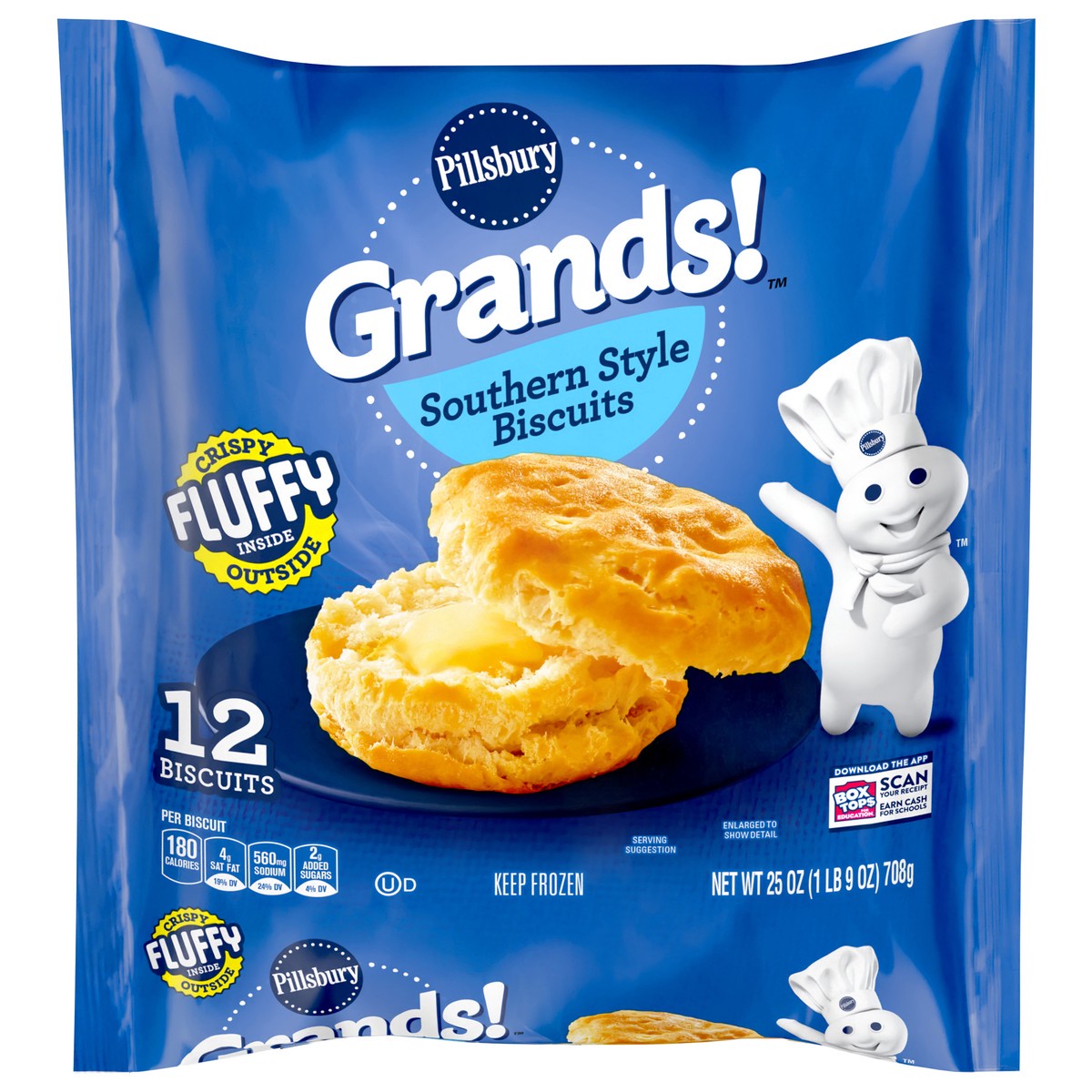 slide 1 of 9, Grands! Southern Style Frozen Biscuits, 12 ct., 25 oz., 12 ct