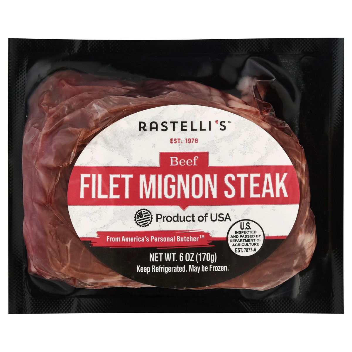 slide 6 of 14, Rastelli's Filet Mignon Steak Beef 6 oz, 6 oz