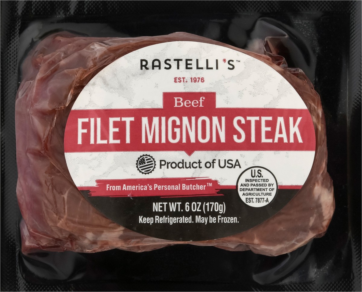 slide 13 of 14, Rastelli's Filet Mignon Steak Beef 6 oz, 6 oz