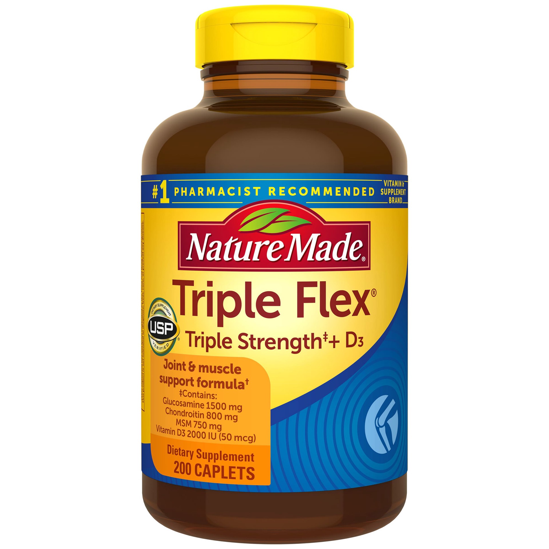 slide 1 of 2, Nature Made Triple Flex Triple Strength Caplets, 200 ct, 