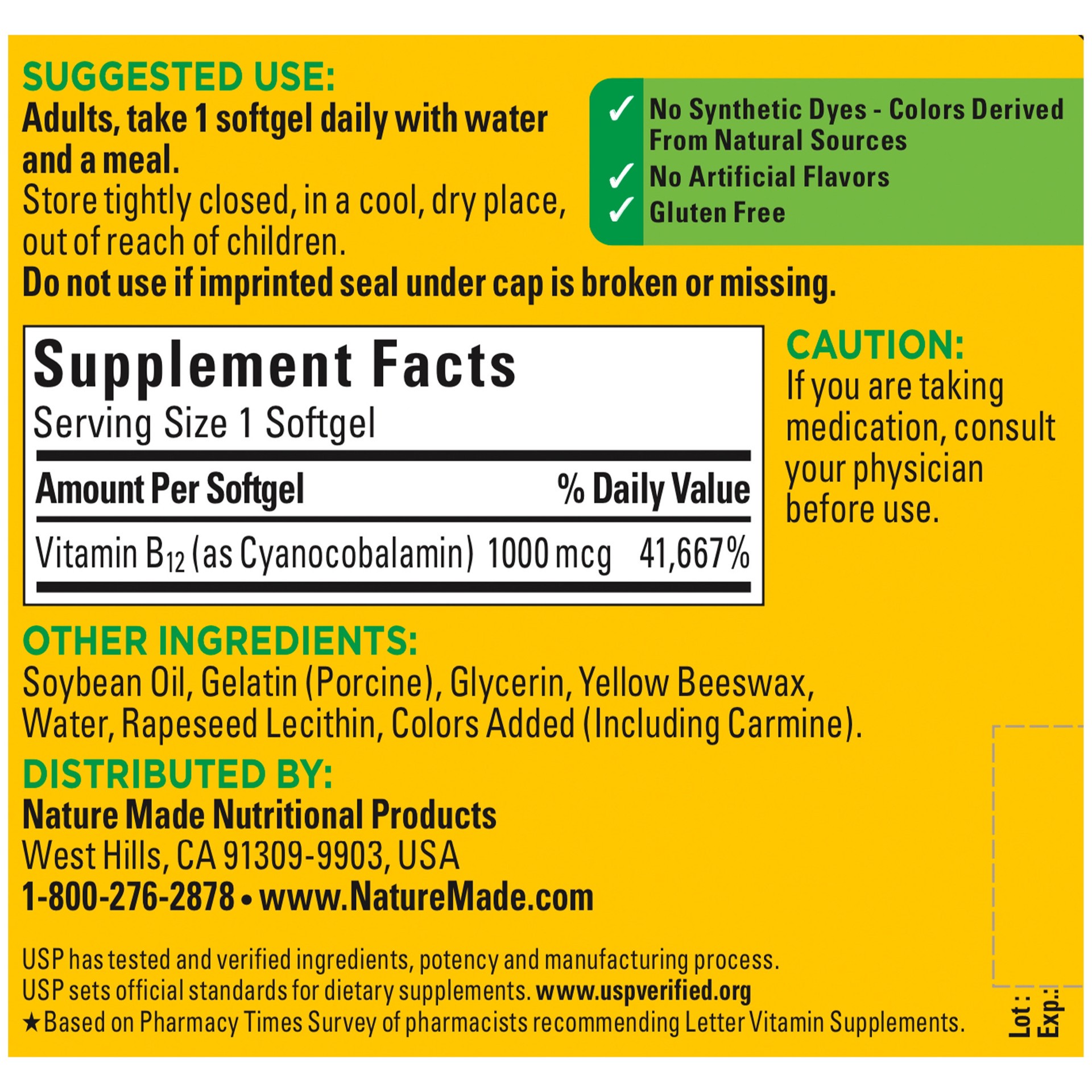 slide 2 of 2, Nature Made Vitamin B12 1000 mcg, 400 Softgels, 