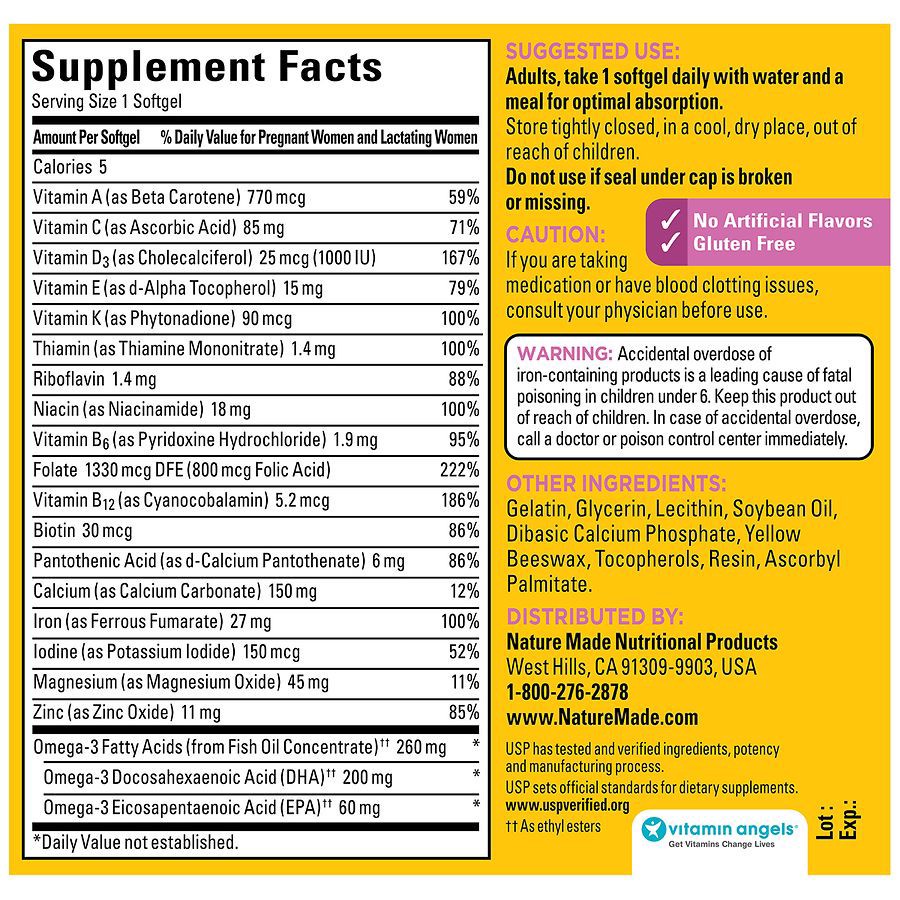 slide 3 of 5, Nature Made Multi + DHA 200 mg Softgels Prenatal 90 ea, 90 ct