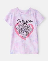 Carter's Kid Disney Princess Girls Rule Tie-Dye Short-Sleeve Graphic Tee - Purple/Pink Multi 14