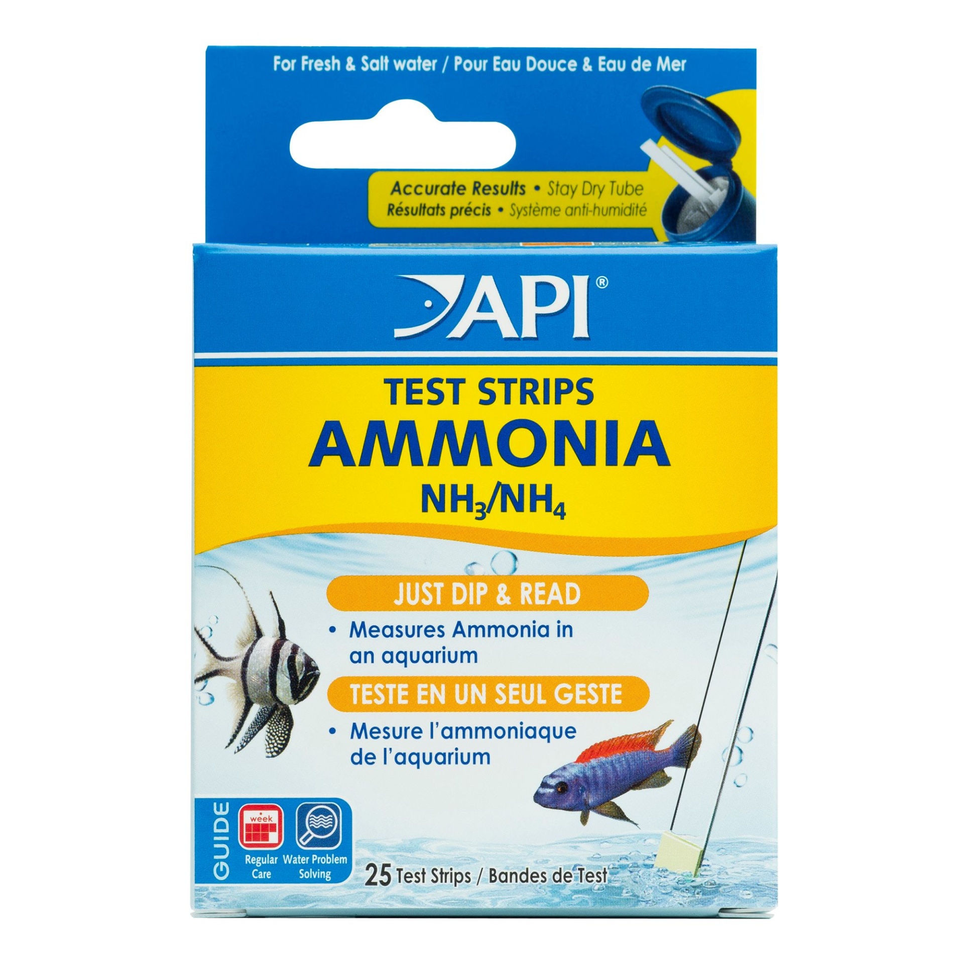 slide 1 of 1, API Aquarium Ammonia Test Strips, 1 ct