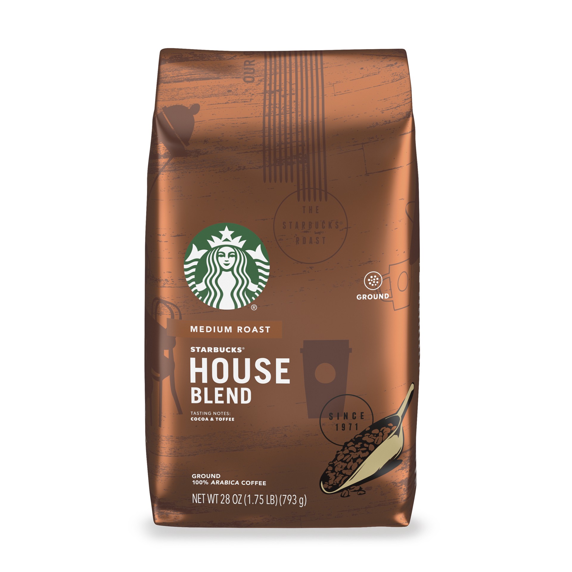 slide 1 of 13, Starbucks Ground Coffee—Medium Roast Coffee—House Blend—100% Arabica—1 bag - 28 oz, 28 oz