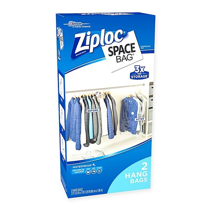 slide 2 of 2, Ziploc Vacuum Seal Hanging Bag, 2 ct