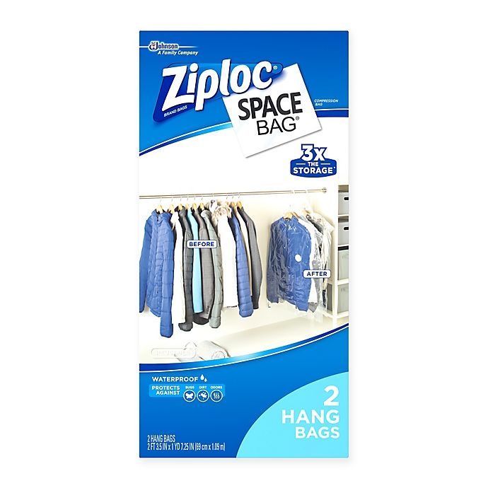 slide 1 of 2, Ziploc Vacuum Seal Hanging Bag, 2 ct