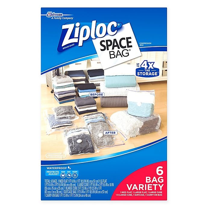 slide 1 of 2, Ziploc Spacebag Variety Set, 6 ct
