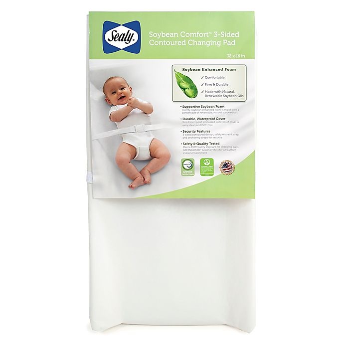 slide 3 of 6, Sealy Soybean Comfort 3-Sided Contour Diaper Changing Pad, 1 ct