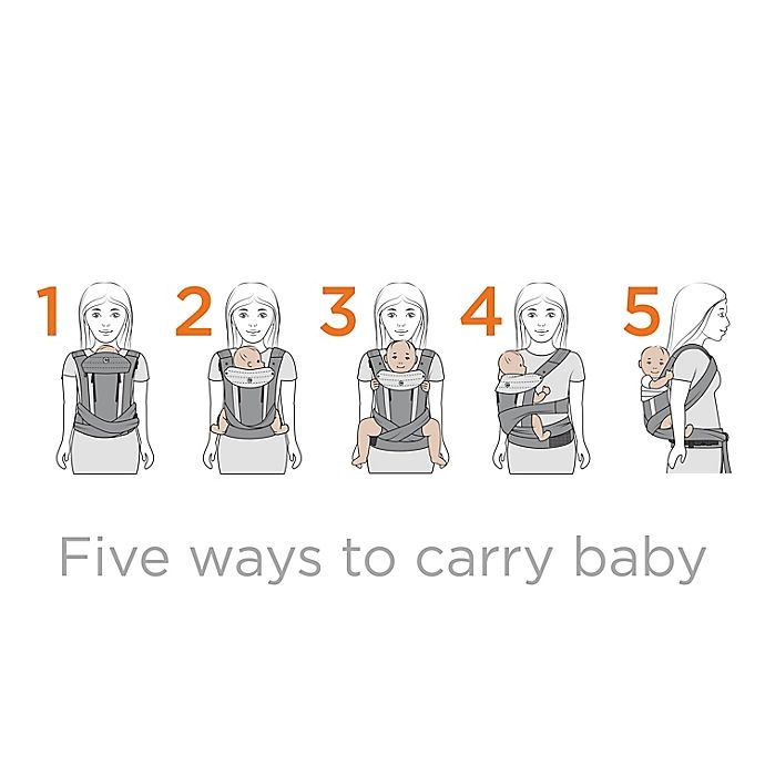 slide 7 of 9, Contours Cocoon 5-in-1 Baby Carrier - Black, 1 ct