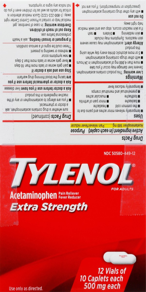 slide 8 of 14, Tylenol Extra Strength Caplets, 10 ct