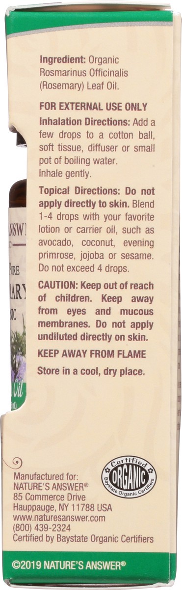 slide 8 of 9, Nature's Answer 100% Pure Organic Rosemary Essential Oil 0.5 fl oz, 0.5 fl oz