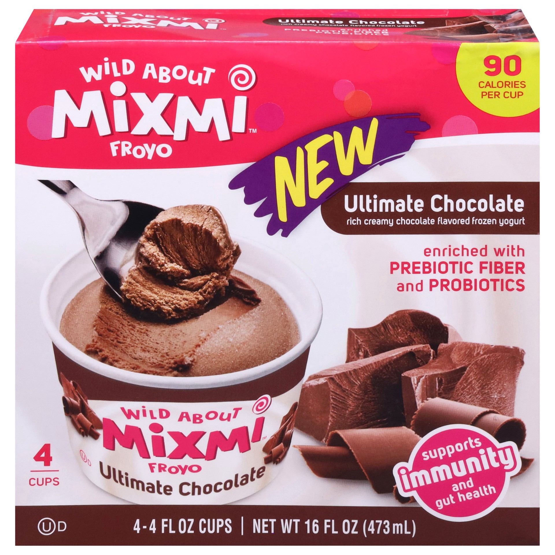 slide 1 of 1, Mixmi Ultimate Chocolate Frozen Yogurt 4 - 4 fl oz Cups, 4 ct