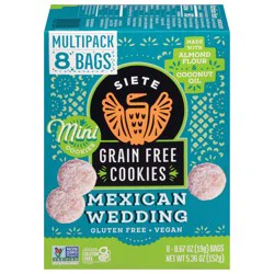 Siete Grain Free Cookies Mini Mexican Wedding Multipack - 0.67 oz Bags