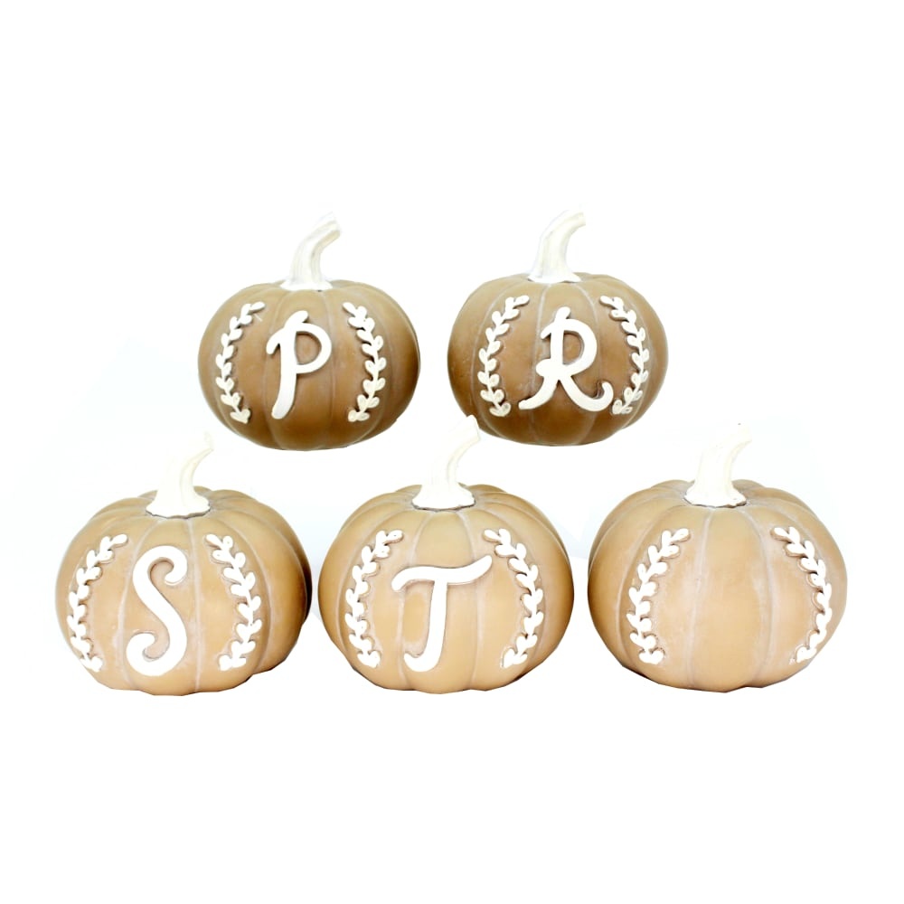 slide 1 of 1, Holiday Home Monogram Pumpkins (Prst Blank), 4.5 in