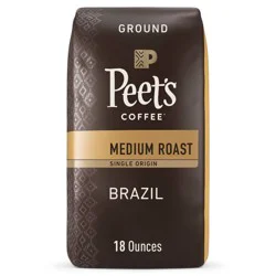 Peet's Coffee Single Origin Brazil Medium Roast Ground Coffee - 18 oz Bag