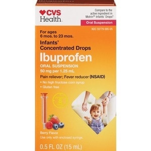 slide 1 of 1, CVS Health Infants' Ibuprofen Oral Suspension Berry Flavor, 0.5 oz
