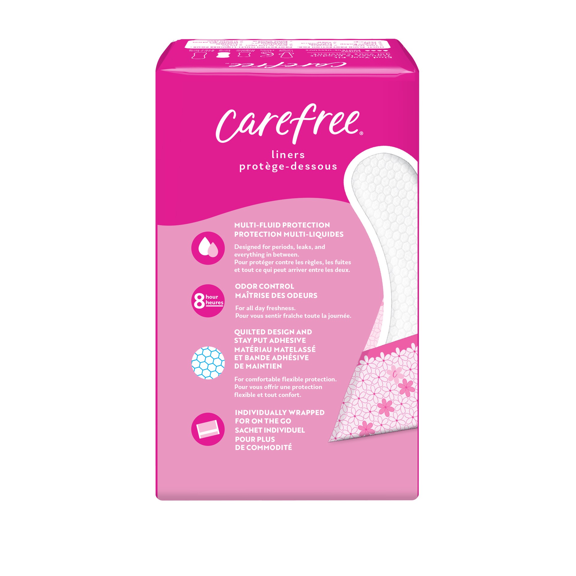 slide 5 of 9, Carefree Long Wrapped Panty Liners, 42 ct