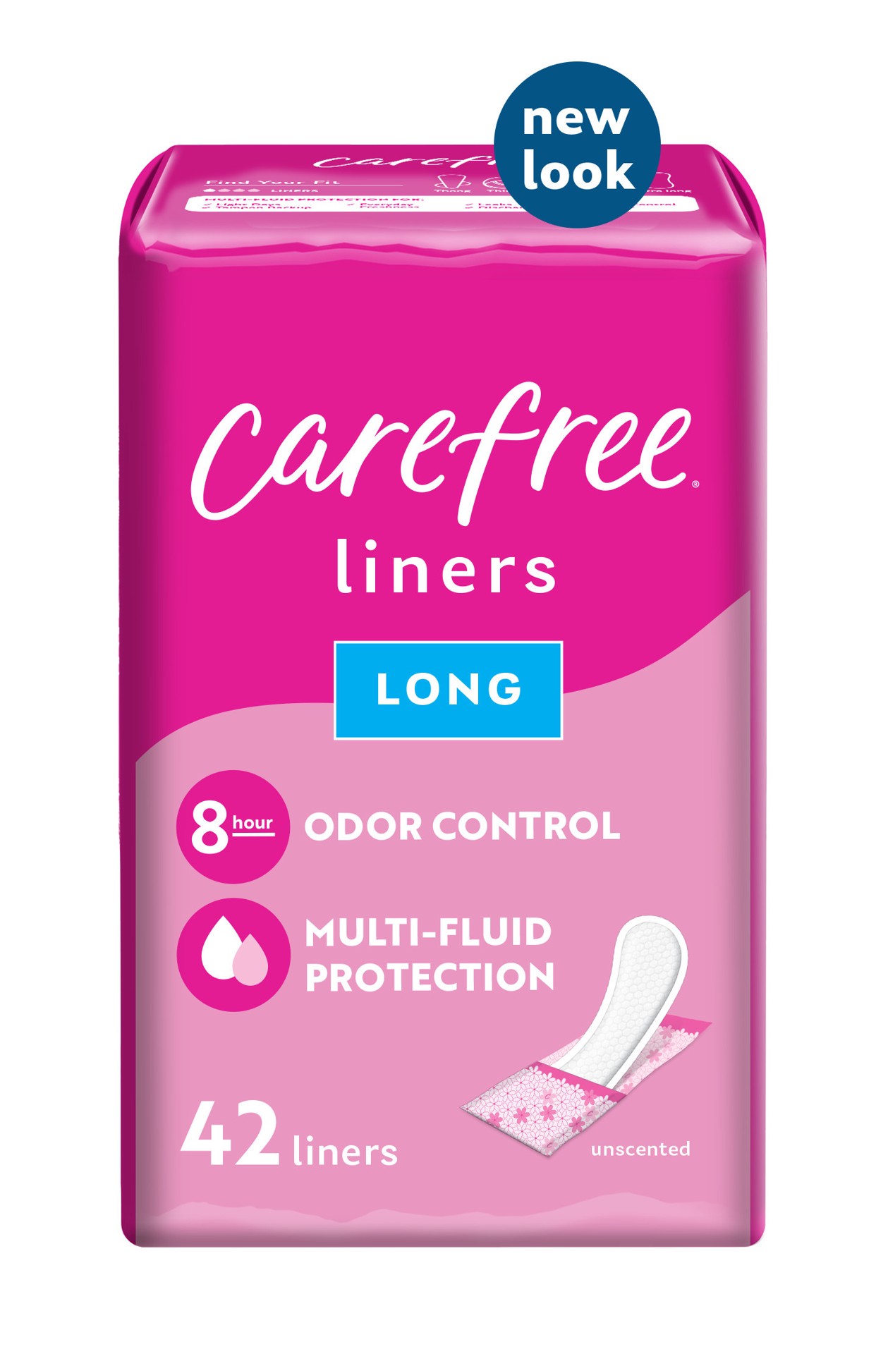 slide 4 of 9, Carefree Long Wrapped Panty Liners, 42 ct