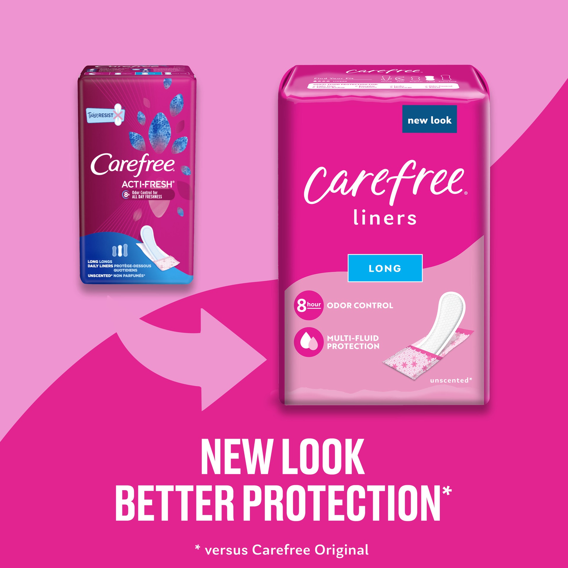 slide 7 of 9, Carefree Long Wrapped Panty Liners, 42 ct