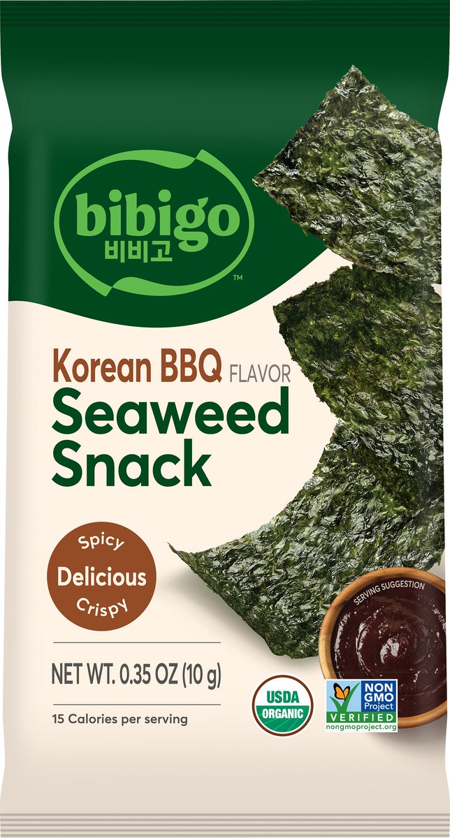 slide 8 of 8, Bibigo Korean Bbq Seaweed Snacks, 0.35 oz