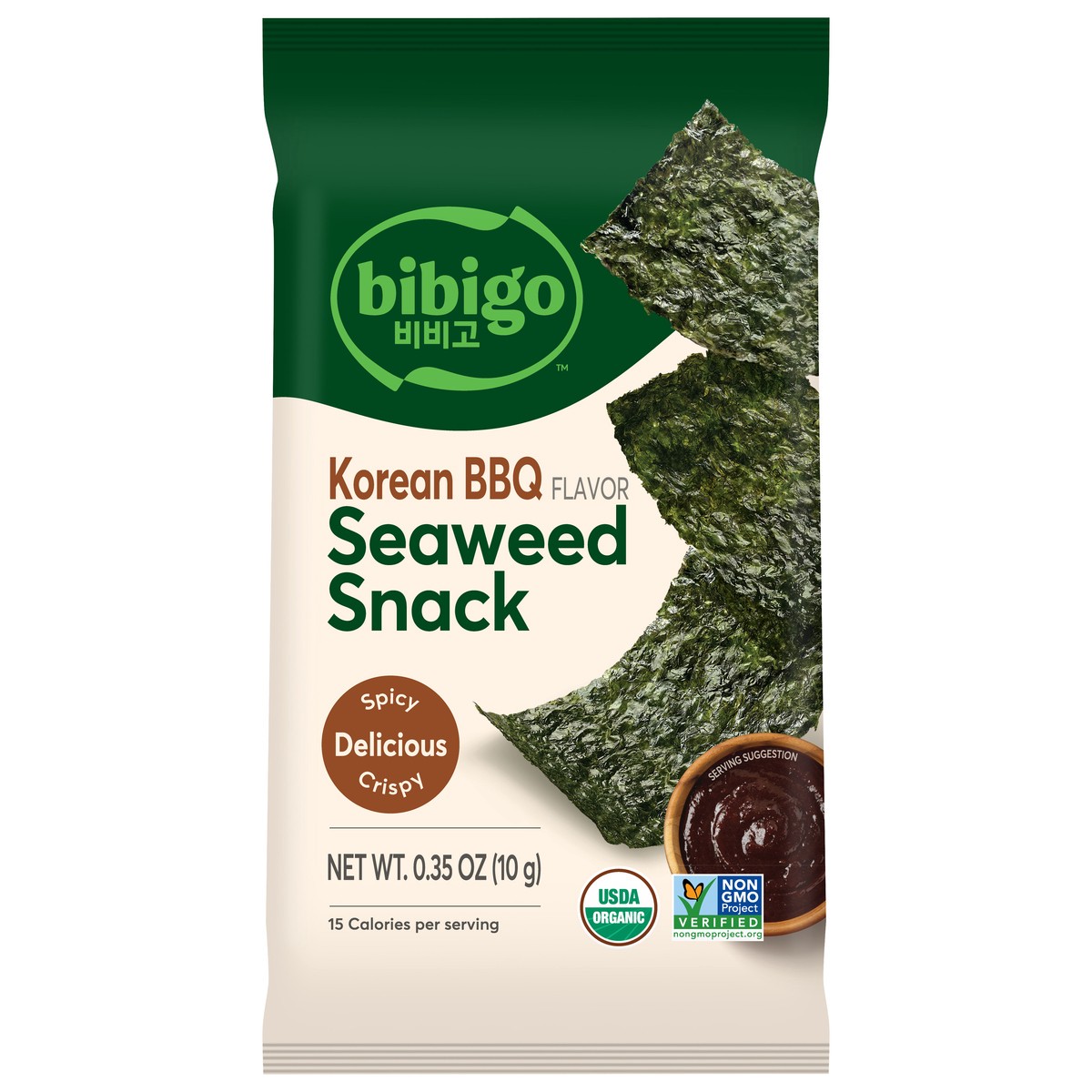 slide 3 of 8, Bibigo Korean Bbq Seaweed Snacks, 0.35 oz