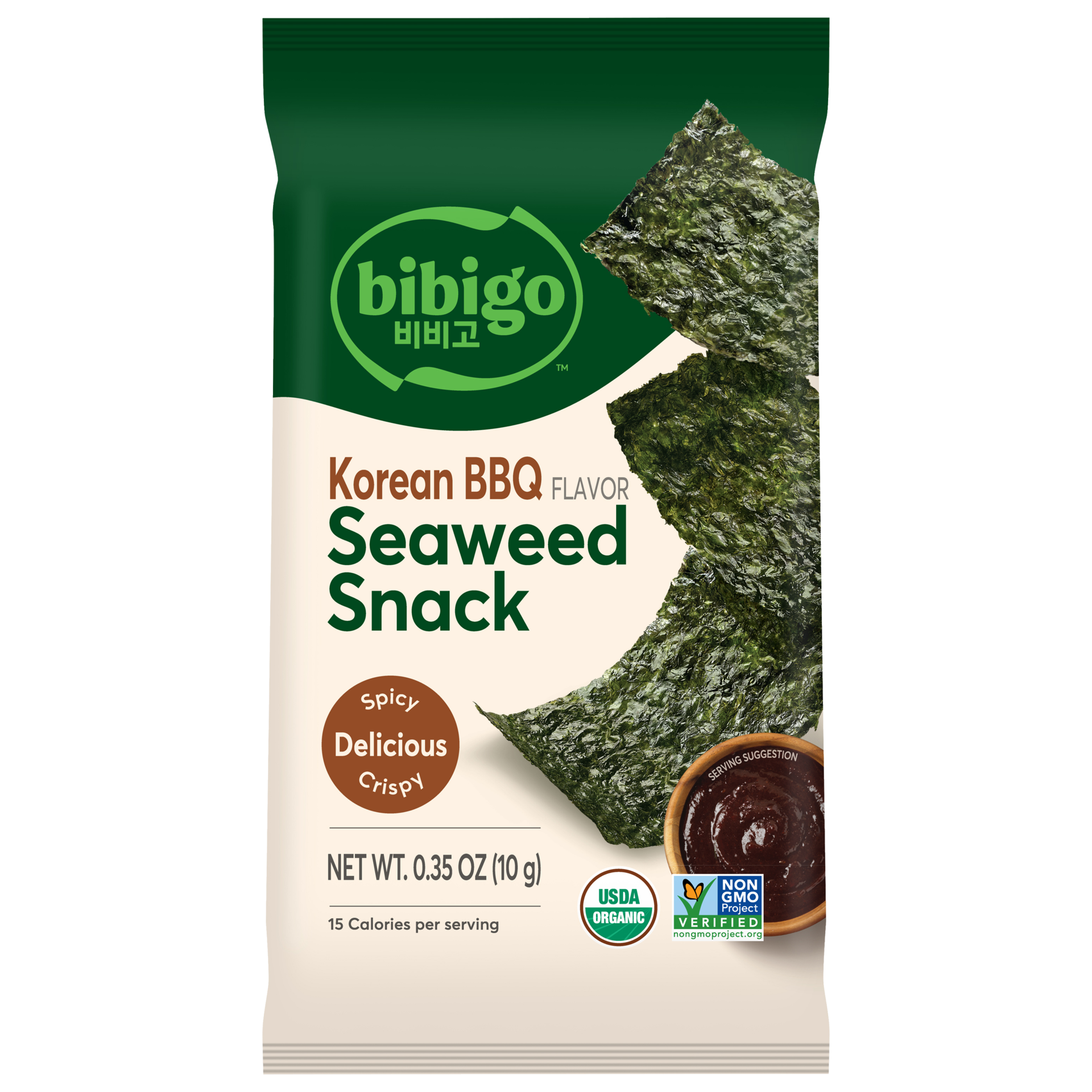 slide 1 of 8, Bibigo Korean Bbq Seaweed Snacks, 0.35 oz