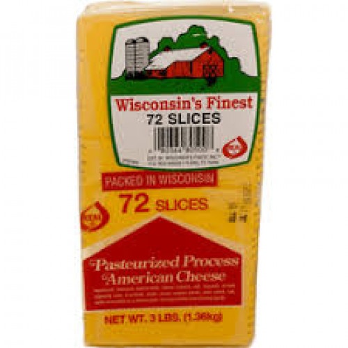 slide 1 of 1, Wisconsin's Finest American Cheese Slices 72 Ct, 3 lb