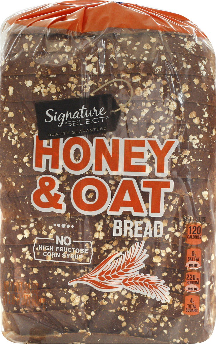 slide 3 of 9, Signature Kitchens Bread Oat & Honey, 24 oz