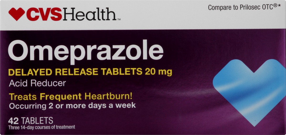 slide 6 of 11, CVS Health Omeprazole Delayed Release Tablets 20 Mg 42 Ct, 42 ct