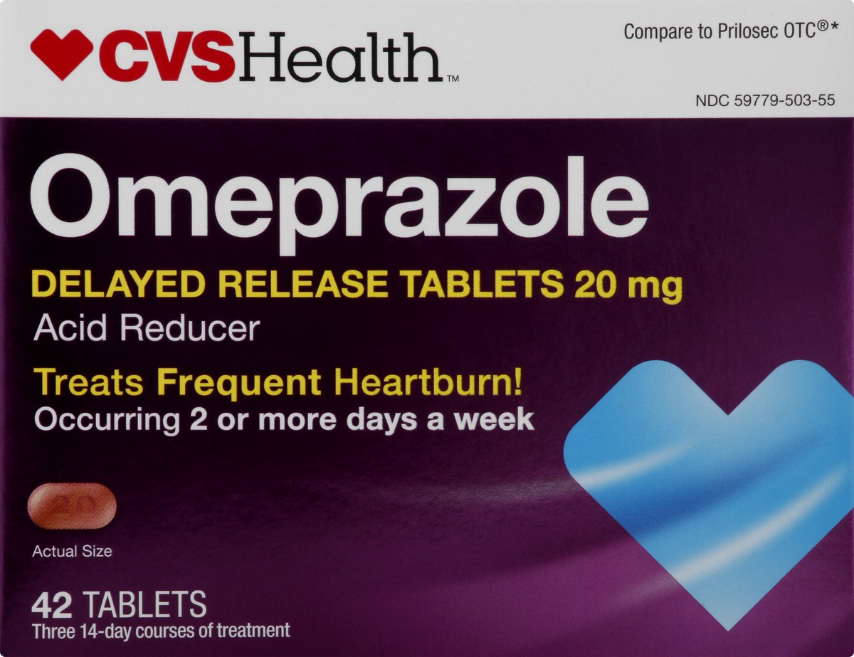 slide 1 of 11, CVS Health Omeprazole Delayed Release Tablets 20 Mg 42 Ct, 42 ct