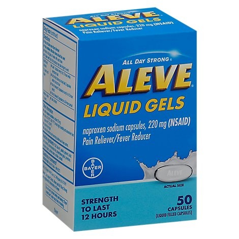 slide 1 of 1, Aleve Liquid Gels 2Dz, 50 ct