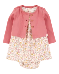 Carter's Baby 2-Piece Bodysuit Dress & Cardigan Set - Multi - NB