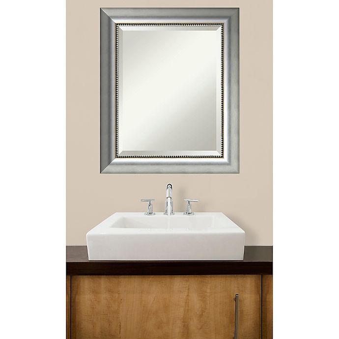 slide 5 of 6, Amanti Art Vegas Framed Wall Mirror - Nickel/Silver, 33 in x 27 in