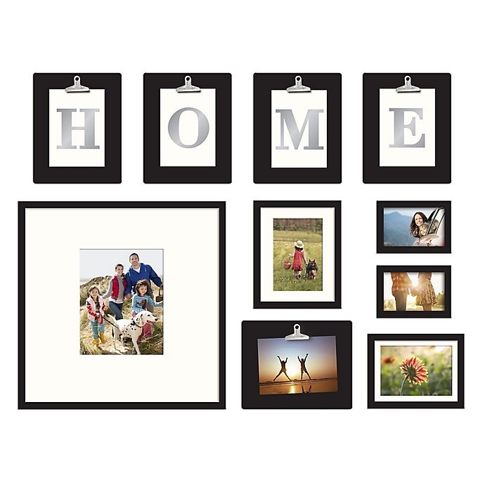 slide 4 of 5, Wallverbs LOVE" or"HOME" Clipped Letter Frame Set - Satin Black", 10 ct
