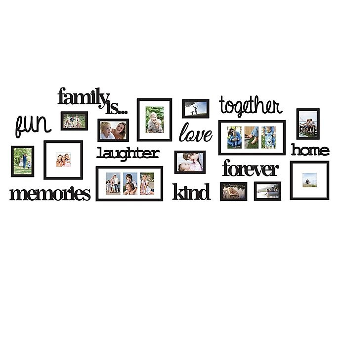 slide 1 of 2, WallVerbs Family Is" Photo Frame Set", 22 ct