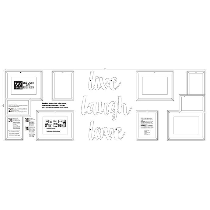 slide 2 of 5, WallVerbs Live Love Laugh" Photo Frame Set", 9 ct
