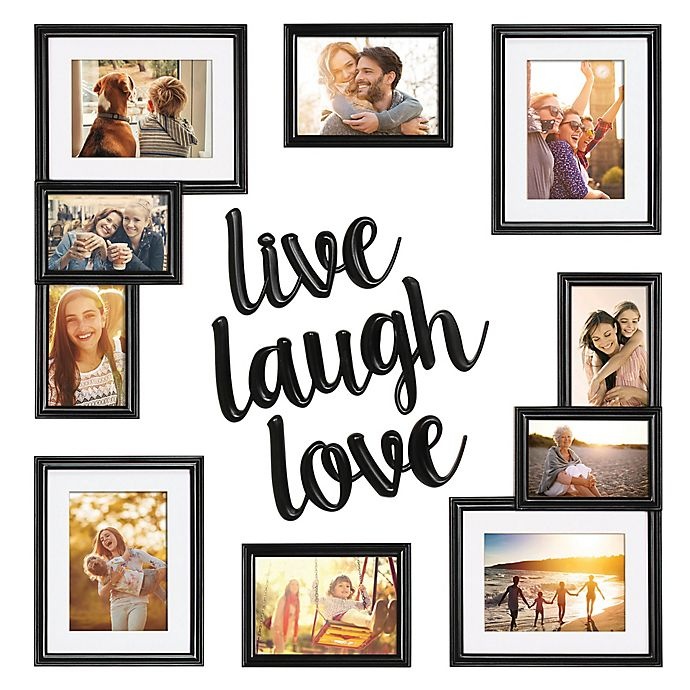 slide 4 of 5, WallVerbs Live Love Laugh" Photo Frame Set", 9 ct
