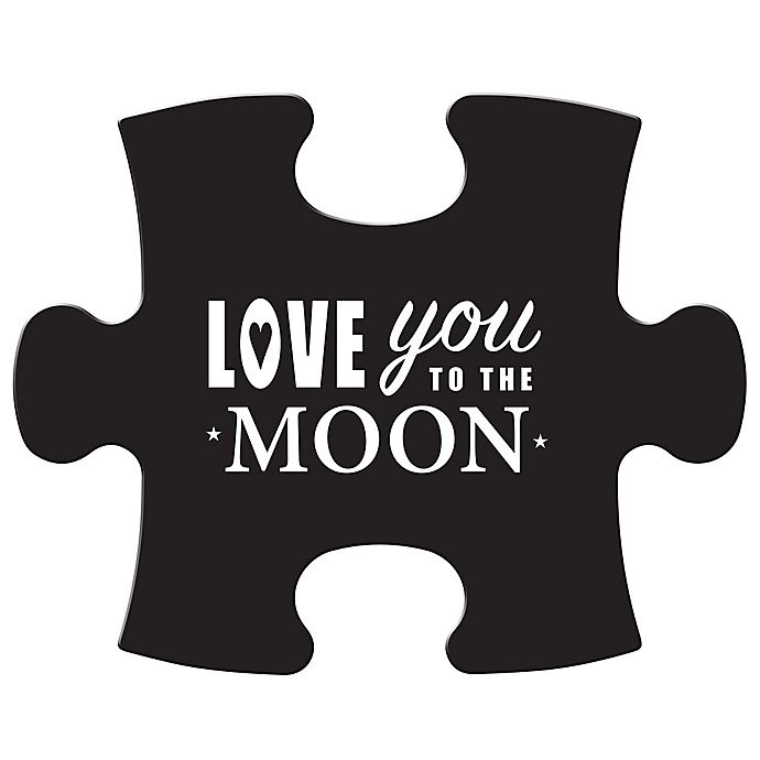 slide 1 of 3, WallVerbs Mix & Match Puzzle Wall Art Love You to the Moon and Back" Piece In Black", 1 ct
