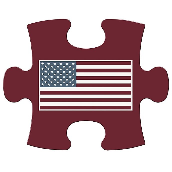 slide 1 of 3, WallVerbs Mix & Match Puzzle Wall Art Full Flag" Piece - Burgundy", 1 ct