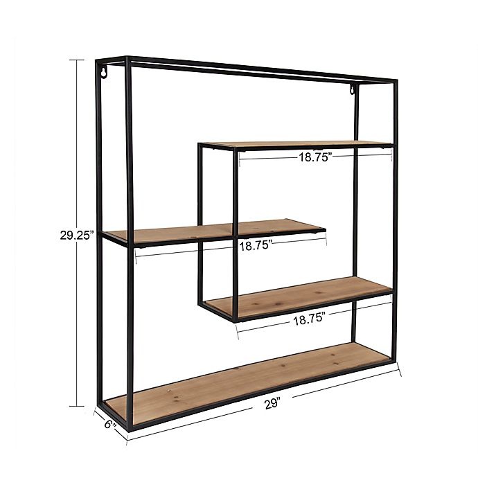 slide 6 of 7, Kate & Laurel Kate And Laurel Ulna Floating Wall Shelves - Rustic Brown, 1 ct