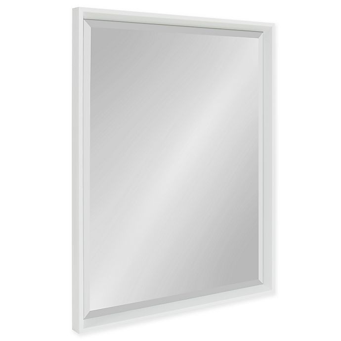 slide 1 of 5, Kate & Laurel Calter Beveled Frame Decorative Wall Mirror - White, 24 in x 29 in
