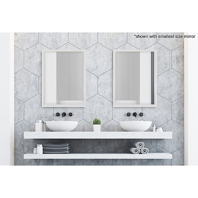 slide 5 of 5, Kate & Laurel Calter Beveled Frame Decorative Wall Mirror - White, 24 in x 29 in