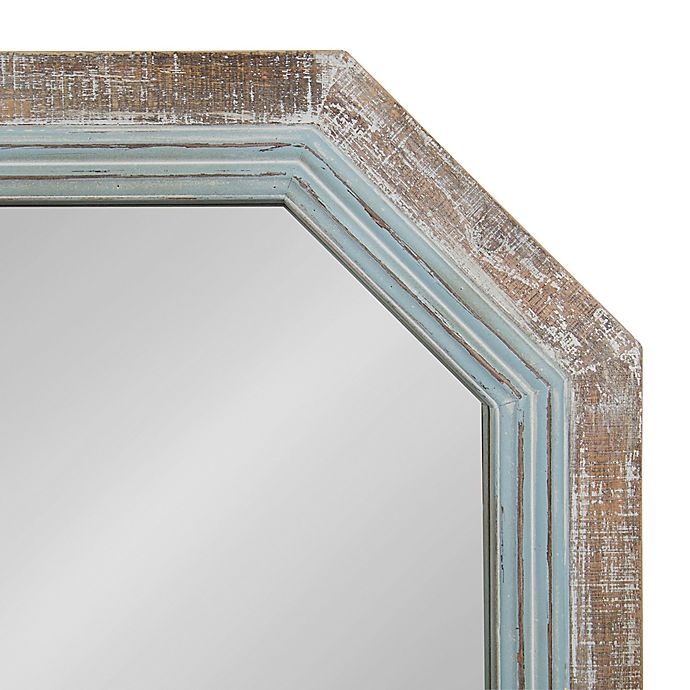 slide 3 of 5, Kate & Laurel Palmer Octagon Wall Mirror - Blue, 28 in x 36 in