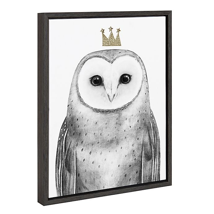 slide 2 of 5, Marmalade Royal Forester Owl Framed Canvas Wall Art - Dark Grey, 16 in x 20 in