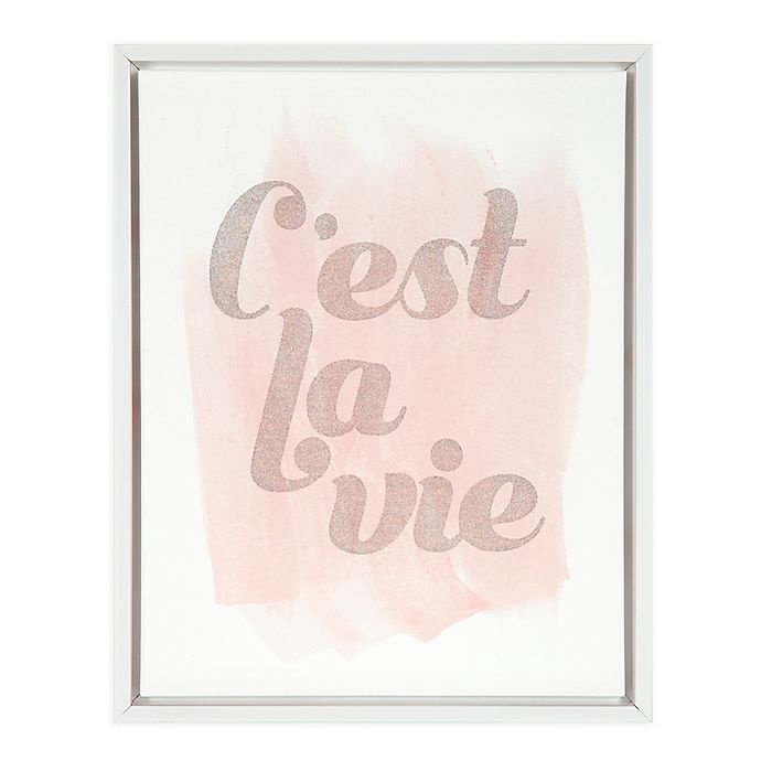 slide 1 of 7, Marmalade La Vie IV Framed Canvas Wall Art - Gloss White, 16 in x 20 in