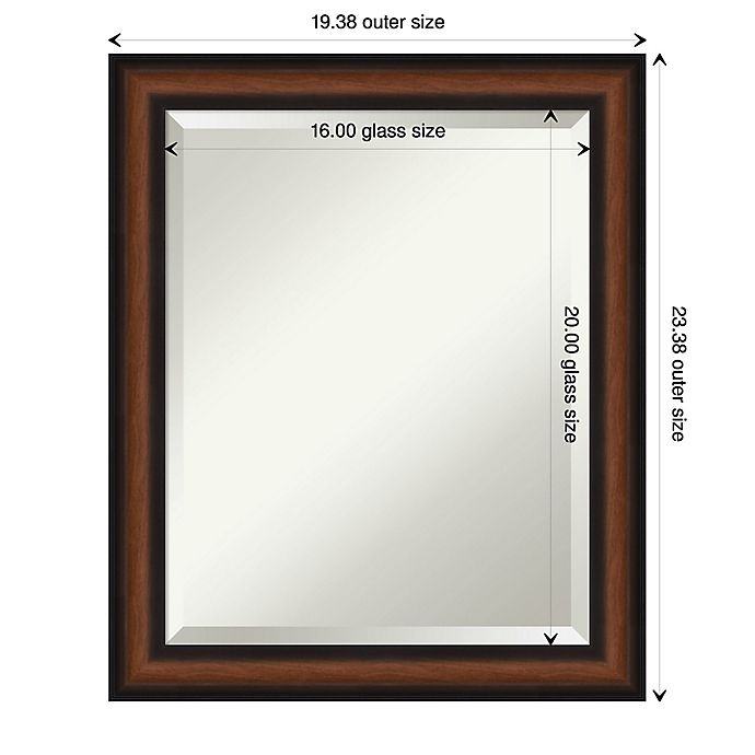 slide 2 of 4, Amanti Art Yale Walnut Framed Bathroom Vanity Mirror - Brown, 19 in x 23 in