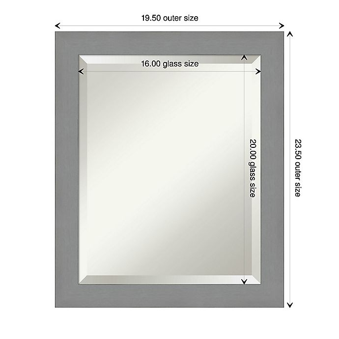 slide 4 of 4, Amanti Art Brushed Nickel Framed Bathroom Vanity Mirror - Nickel/Silver, 20 in x 24 in